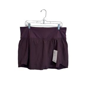 Athleta Run With It Skort Purple Athletic Running Skirt Back Zip Pocket‎ Size 1X